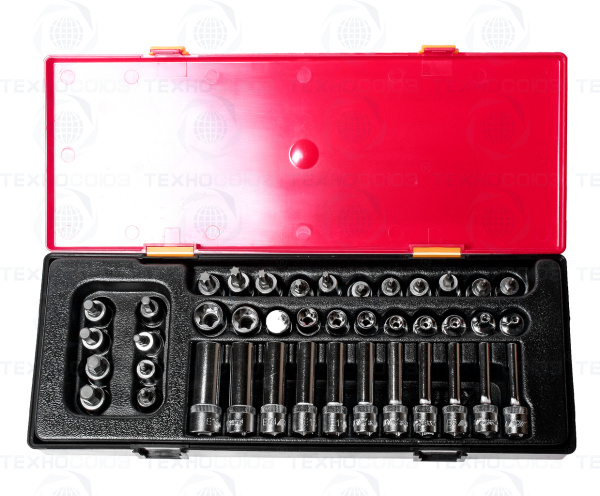 Набор головок торцевых 3/8" TORX, HEX в кейсе 41 предмет JTC